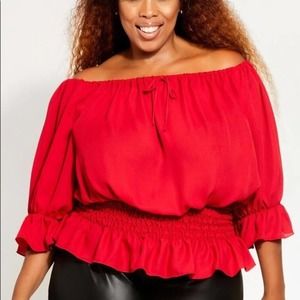 Ashley Stewart Peasant Top, Size 14/16